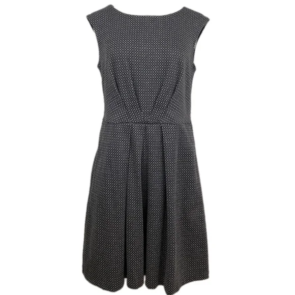 NY & COMPANY Dress Sheath Abstract Knit Retro Sleeveless Gray Black Medium - Picture 1 of 8